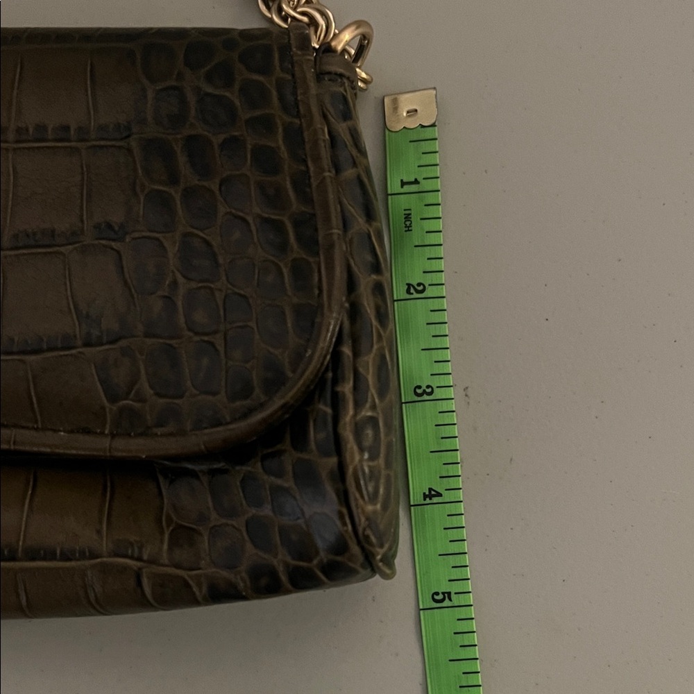 Ann Taylor Croc-Embossed Chain Shoulder Bag - Picture 3 of 7